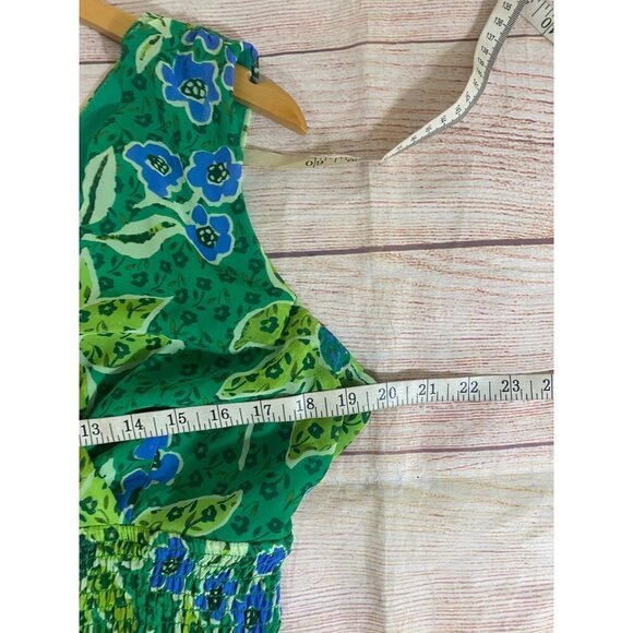 Vintage Rabbit Rabbit Rabbit Women's Green Chiffon Maxi Dress - 14 - Picture 10 of 12